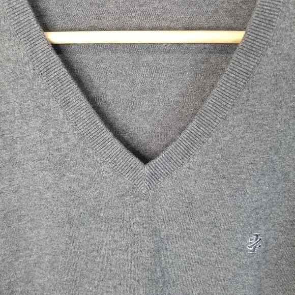 IZOD Sweater 2XL  Men's Fine Gauge Essentials V-Neck Solid Gray - Picture 4 of 9